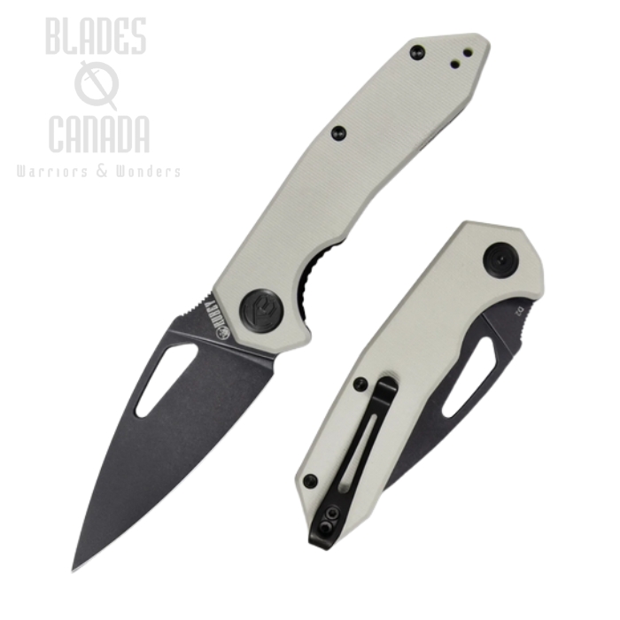 (image for) Kubey Coeus Folding Knife, D2 Black SW, G10 Ivory, KU122F