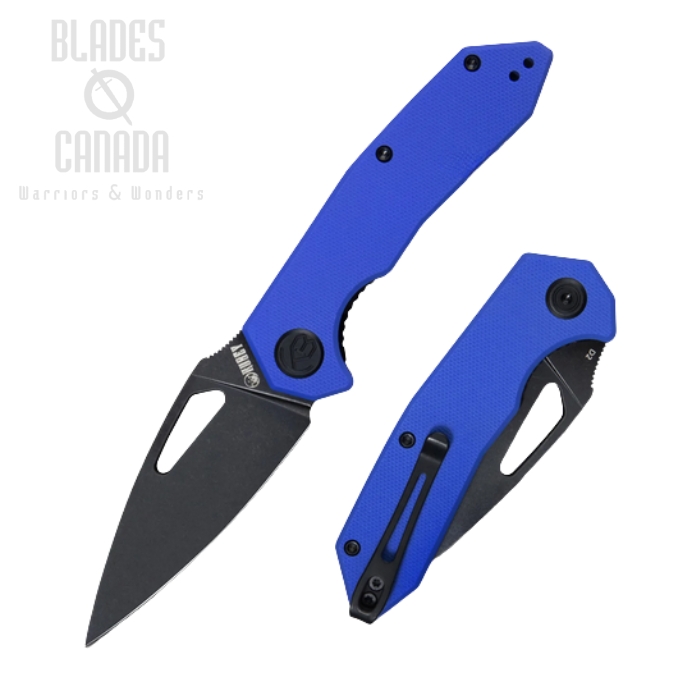 (image for) Kubey Coesus Folding Knife, D2 Black SW, G10 Blue, KU122G