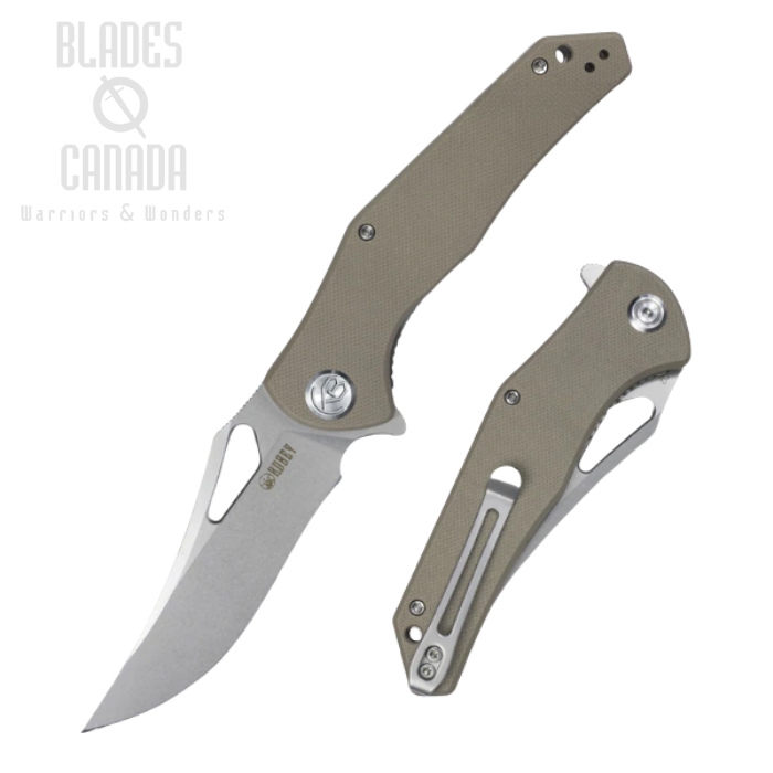 (image for) Kubey 149B Flipper Folding Knife, D2 Steel, G10 Tan, KU149B
