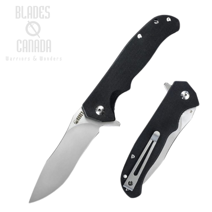 (image for) Kubey Nuovo Flipper Folding Knife, D2 Steel, G10 Black, KU162E-2