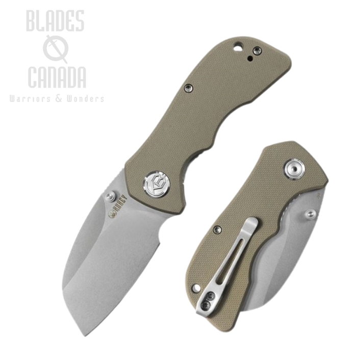 (image for) Kubey Karaji Folding Knife, D2 Sheepsfoot, G10 Tan, KU180B