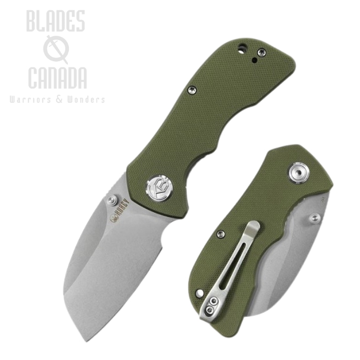 (image for) Kubey Karaji Folding Knife, D2 Sheepsfoot, G10 Green, KU180D