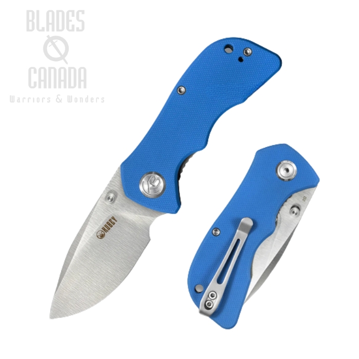 (image for) Kubey Karaji Folding Knife, D2 Satin, G10 Blue, KU180G