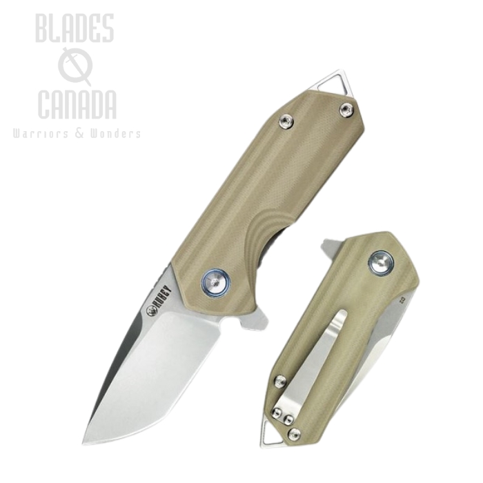 Kubey Chubby Flipper Folding Knife, D2 Steel, G10 Tan, KU203C (image for) Kubey Chubby Flipper Folding Knife, D2 Steel, G10 Tan, KU203C