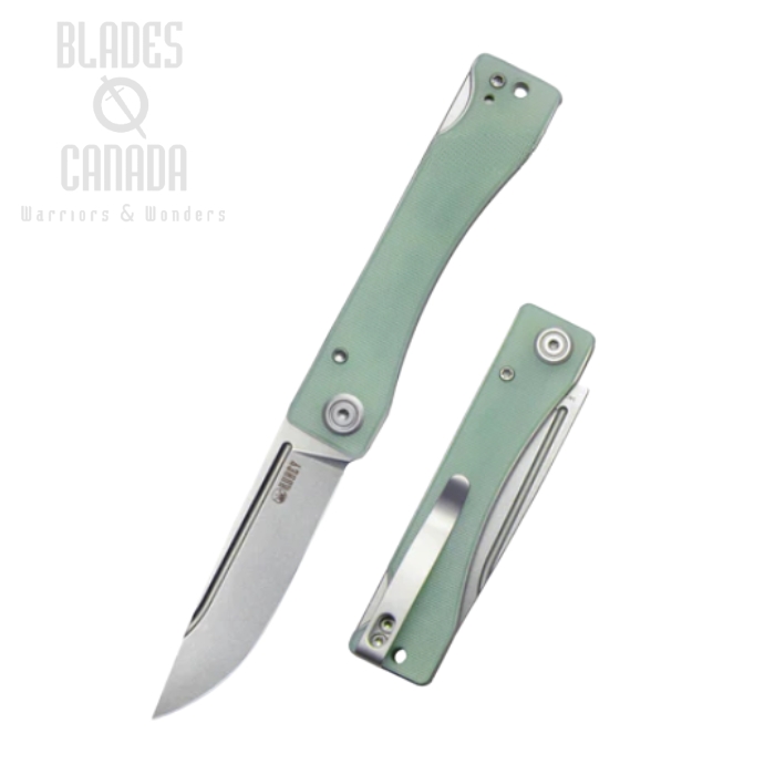 (image for) Kubey Akino Folding Knife, 14C28N, G10 Jade, KU2102B