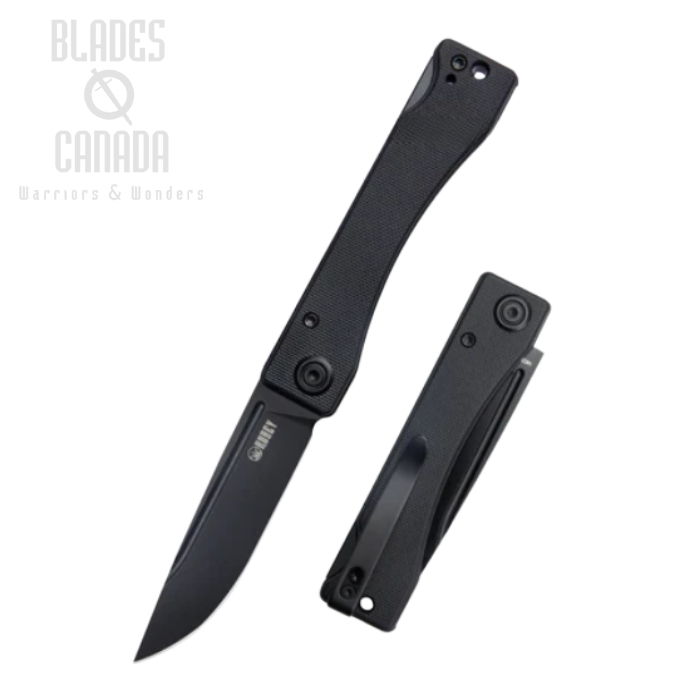 (image for) Kubey Akino Folding Knife, 14C28N Black, G10 Black, KU2102D