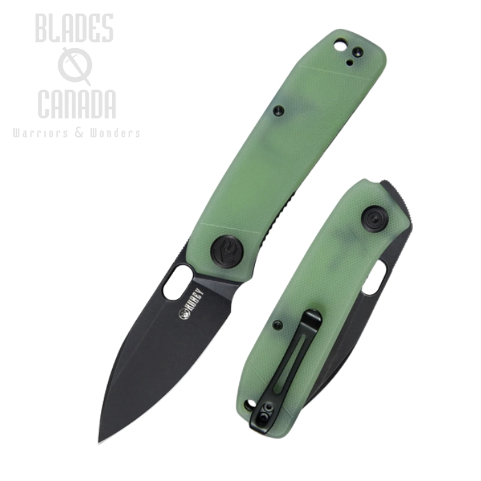 (image for) Kubey Hyde Folding Knife, 14C28N Black SW, G10 Jade, KU2104C