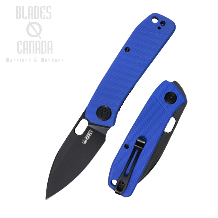 (image for) Kubey Hyde Folding Knife, 14C28N Black SW, G10 Blue, KU2104E
