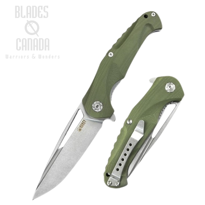 (image for) Kubey Dugu Flipper Folding Knife, D2 Steel, G10 Green, KU210B