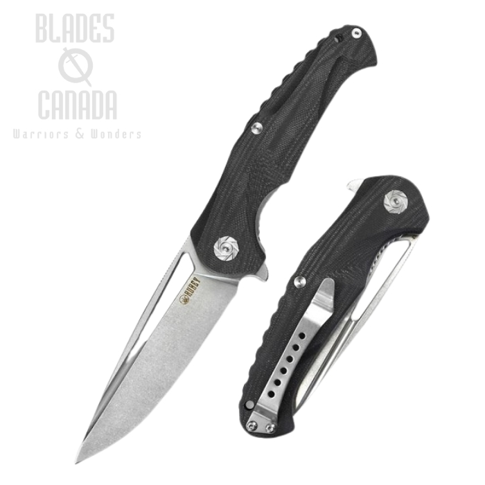 (image for) Kubey Dugu Flipper Knife, D2 Steel, G10 Black, KU210C