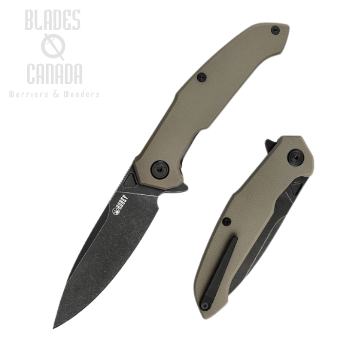 Kubey Victory Flipper Folding Knife, AUS 10 Darkwash, G10 Tan, KU219C (image for) Kubey Victory Flipper Folding Knife, AUS 10 Darkwash, G10 Tan, KU219C