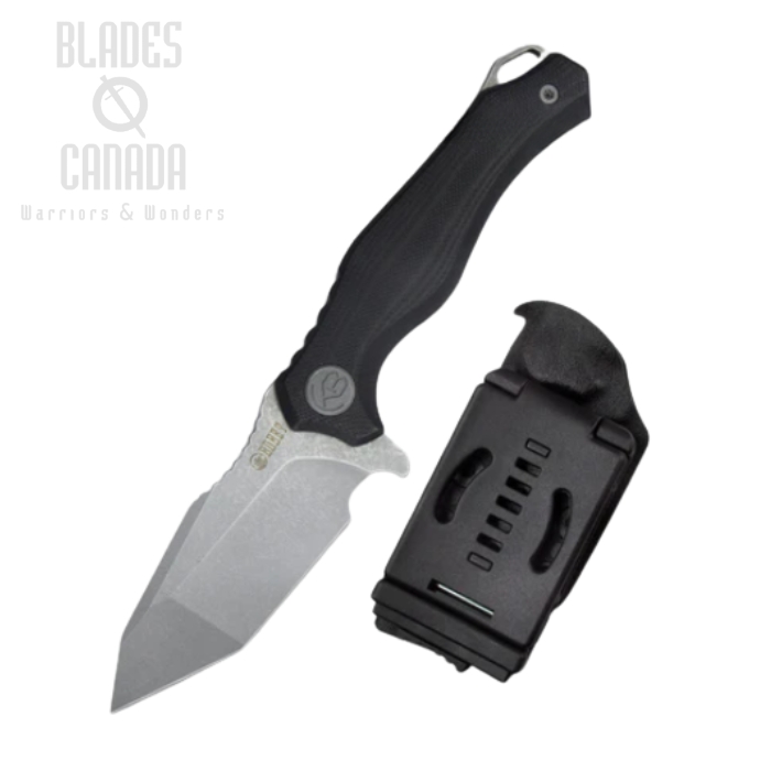 (image for) Kubey Golf Fixed Blade Knife, AUS10 SW, G10 Black, Kydex Sheath, KU230E