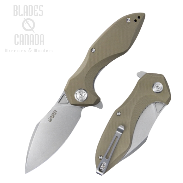 Kubey Noble Flipper Folding Knife, D2 Steel, G10 Tan, KU236C (image for) Kubey Noble Flipper Folding Knife, D2 Steel, G10 Tan, KU236C