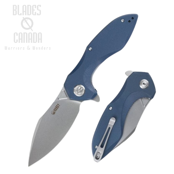 (image for) Kubey Noble Flipper Folding Knife, D2 Steel, G10 Blue, KU236G