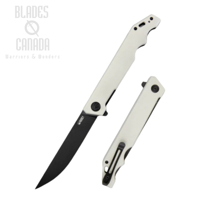 (image for) Kubey Pylades Flipper Folding Knife, AUS10 Black, G10 Ivory, KU253D