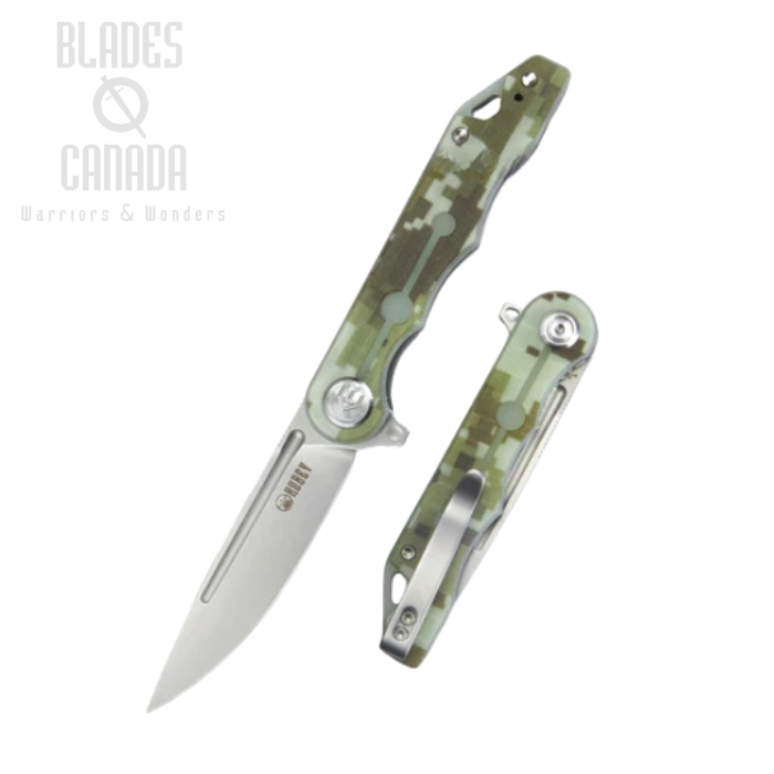 (image for) Kubey Mizo Flipper Folding Knife, AUS10, G10 Camo, KU312E