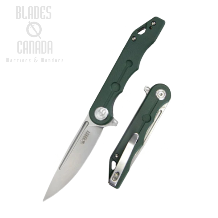 Kubey Mizo Flipper Folding Knife, AUS10, G10 Green, KU312F (image for) Kubey Mizo Flipper Folding Knife, AUS10, G10 Green, KU312F