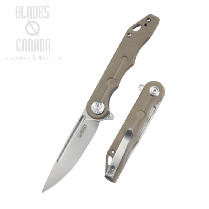 Kubey Mizo Flipper Folding Knife, AUS10, G10 Tan, KU312H (image for) Kubey Mizo Flipper Folding Knife, AUS10, G10 Tan, KU312H