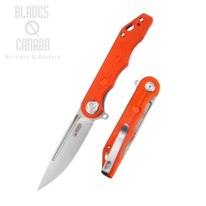 Kubey Mizo Flipper Folding Knife, AUS10, G10 Orange, KU312I (image for) Kubey Mizo Flipper Folding Knife, AUS10, G10 Orange, KU312I