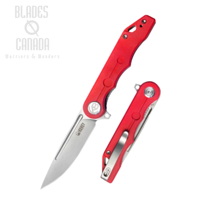 Kubey Mizo Flipper Folding Knife, AUS10, G10 Red, KU312K (image for) Kubey Mizo Flipper Folding Knife, AUS10, G10 Red, KU312K