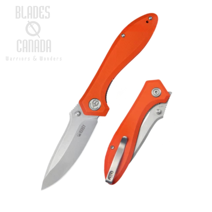 (image for) Kubey Ruckus Flipper Folding Knife, AUS10, G10 Orange, KU314H