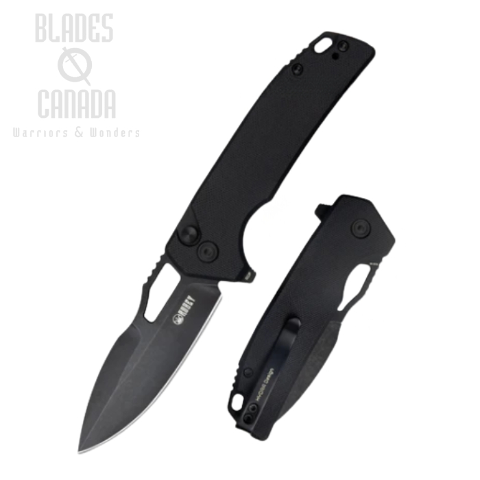 (image for) Kubey RDF Flipper Button Lock Knife, AUS10 Black, G10 Black, KU316A