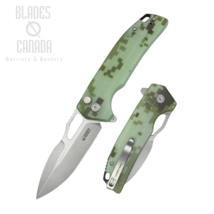 (image for) Kubey RDF Flipper Button Lock Knife, AUS10, G10 Camo, KU316C