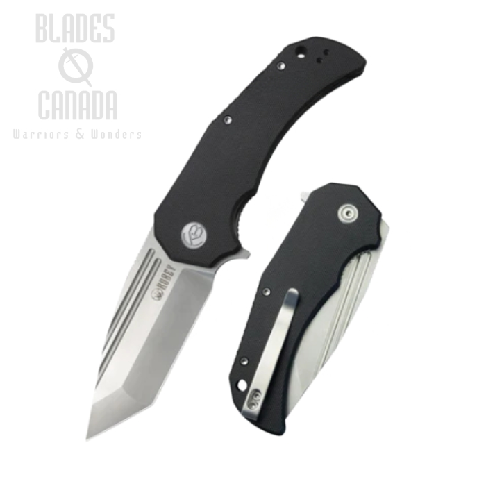 (image for) Kubey Bravo One Folding Knife, AUS10, G10 Black, KU318A