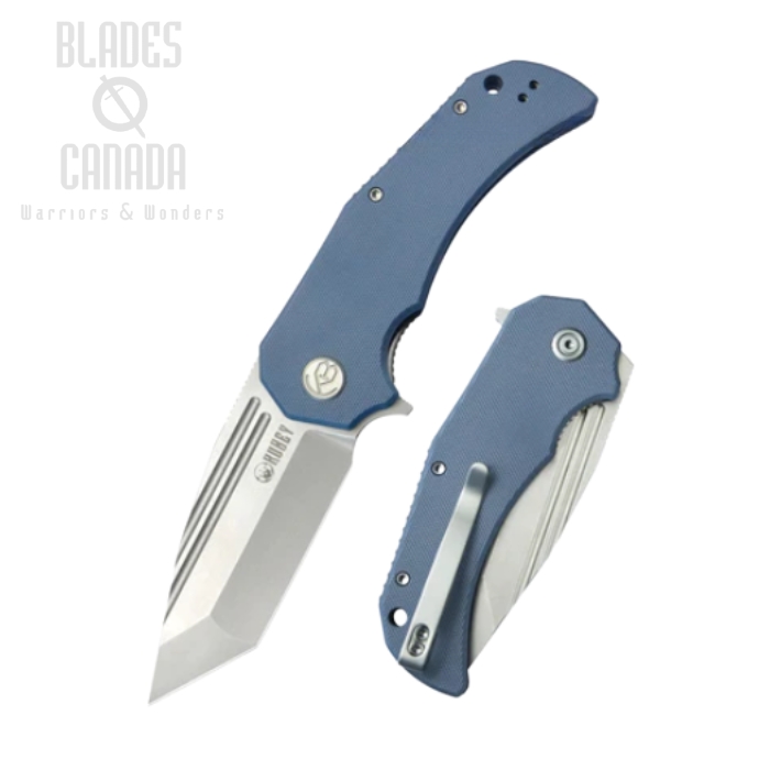 (image for) Kubey Bravo One Folding Knife, AUS10, G10 Blue, KU318E