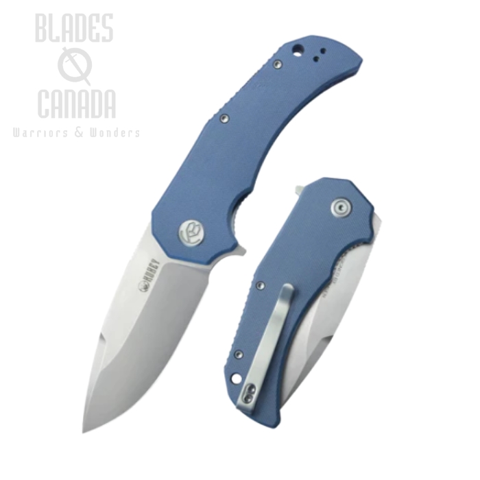 (image for) Kubey Bravo One Flipper Folding Knife, AUS10, G10 Blue, KU319A