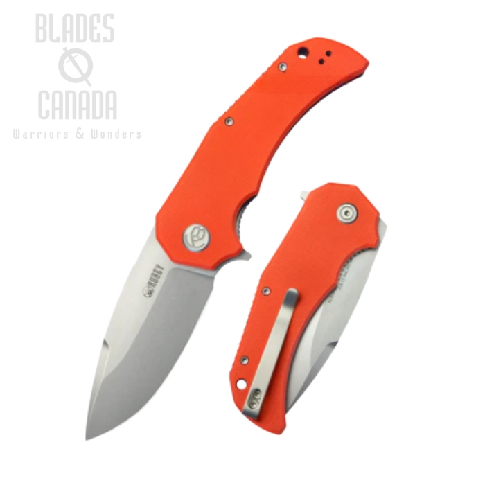 (image for) Kubey Bravo One Flipper Folding Knife, AUS10, G10 Orange, KU319B
