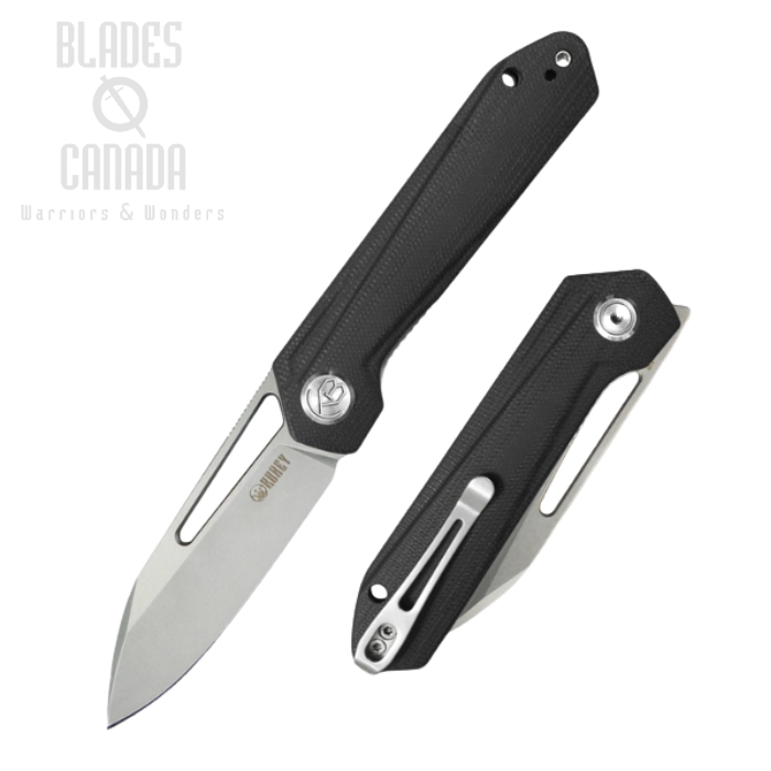 (image for) Kubey Royal Front Flipper Folding Knife, D2 Steel, G10 Black, KU321A