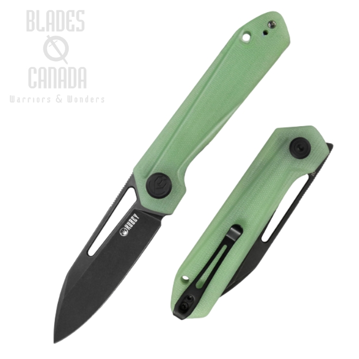 Kubey Royal Front Flipper Folding Knife, D2 Black SW, G10 Jade, KU321C (image for) Kubey Royal Front Flipper Folding Knife, D2 Black SW, G10 Jade, KU321C