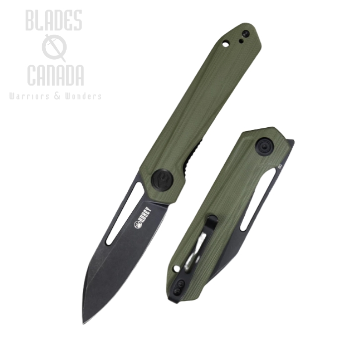 (image for) Kubey Royal Folding Knife, D2 Black SW, G10 Green, KU321F