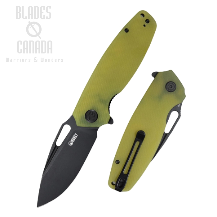 Kubey Tityus Flipper Folding Knife, D2 Black SW, G10 Translucent Yellow, KU322G (image for) Kubey Tityus Flipper Folding Knife, D2 Black SW, G10 Translucent Yellow, KU322G