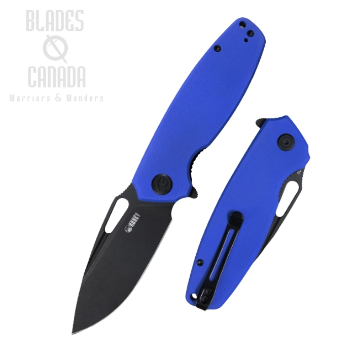 (image for) Kubey Tityus Flipper Folding Knife, D2 Black SW, G10 Blue, KU322I