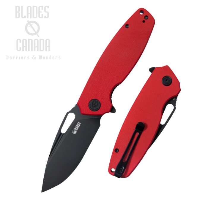Kubey Tityus Flipper Folding Knife, D2 Black SW, G10 Red, KU322J (image for) Kubey Tityus Flipper Folding Knife, D2 Black SW, G10 Red, KU322J