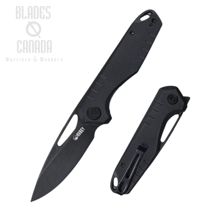 (image for) Kubey Doris Flipper Folding Knife, D2 Black SW, G10 Black SW, KU324E