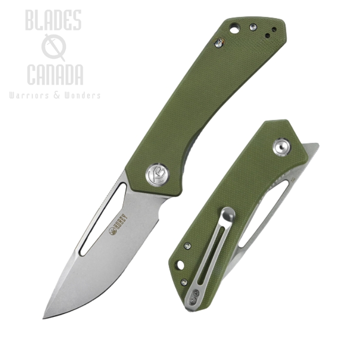 (image for) Kubey Front Flipper Folding Knife, D2 Steel, G10 Green, KU331D