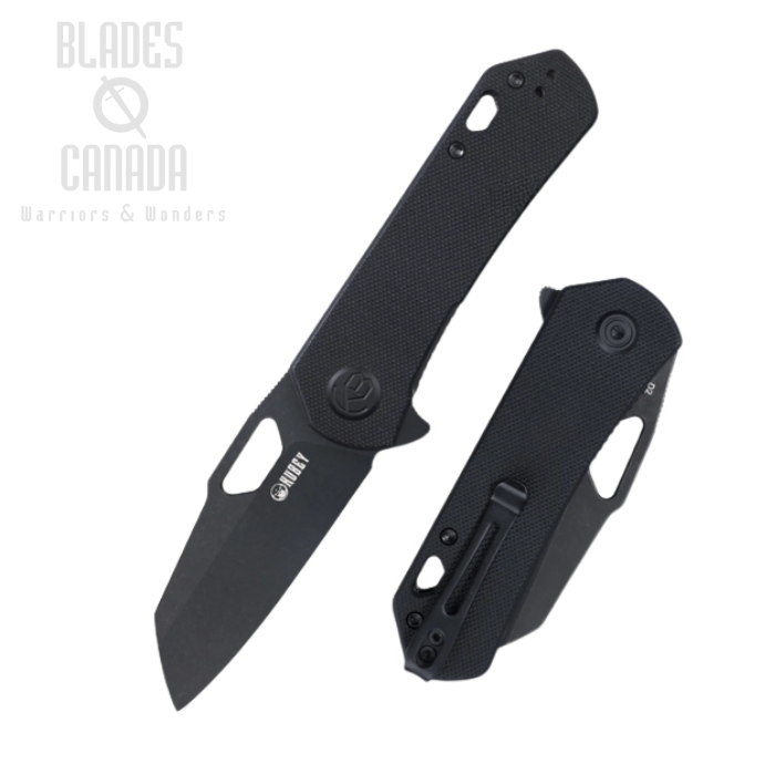 (image for) Kubey Duroc Flipper Folding Knife, D2 Black SW, G10 Black, KU332E