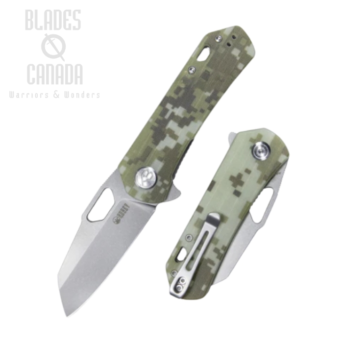 (image for) Kubey Duroc Flipper Folding Knife, AUS10, G10 Camo, KU332J