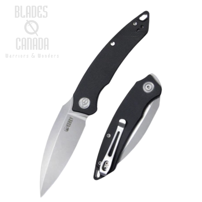 (image for) Kubey Leaf Flipper Folding Knife, AUS10, G10 Black, KU333A