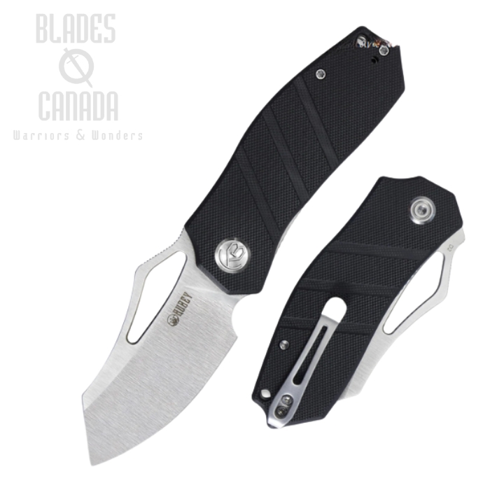 Kubey Flipper Folding Knife, D2 Satin, G10 Black, KU335A (image for) Kubey Flipper Folding Knife, D2 Satin, G10 Black, KU335A