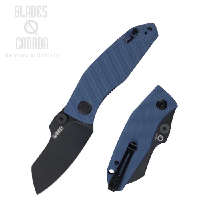 (image for) Kubey Monsterdog Flipper Folding Knife, 14C28N Black SW, G10 Blue, KU337B