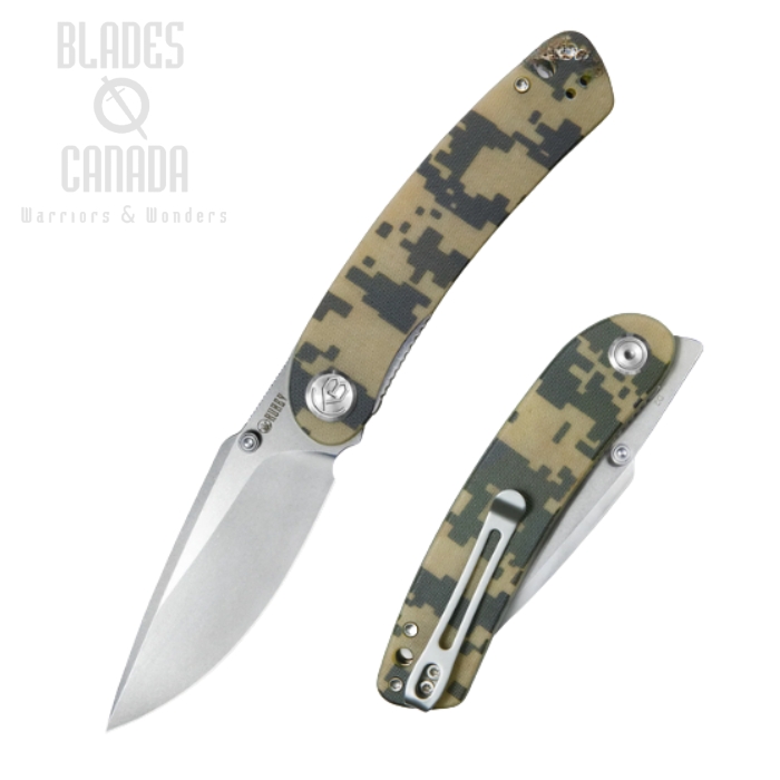 (image for) Kubey Momentum Flipper Folding Knife, D2 Steel, G10 Camo, KU344D