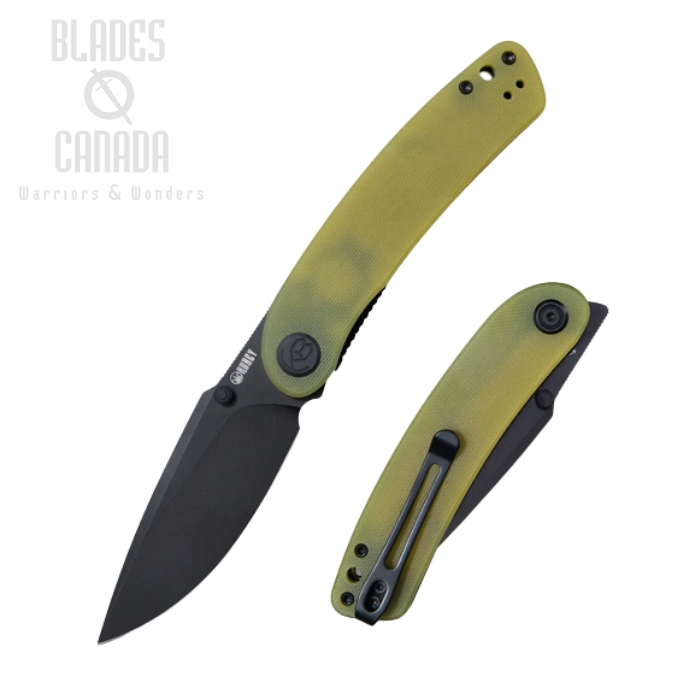 Kubey Momentum Flipper Folding Knife, AUS 10 Black SW, G10 Translucent Yellow, KU344F (image for) Kubey Momentum Flipper Folding Knife, AUS 10 Black SW, G10 Translucent Yellow, KU344F