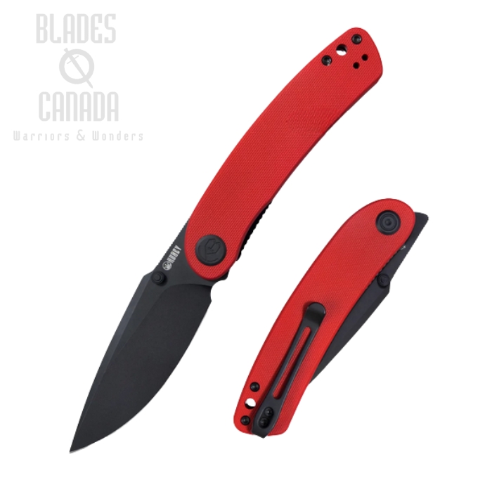 Kubey Momentum Flipper Folding Knife, AUS 10 Black SW, G10 Red, KU344I (image for) Kubey Momentum Flipper Folding Knife, AUS 10 Black SW, G10 Red, KU344I