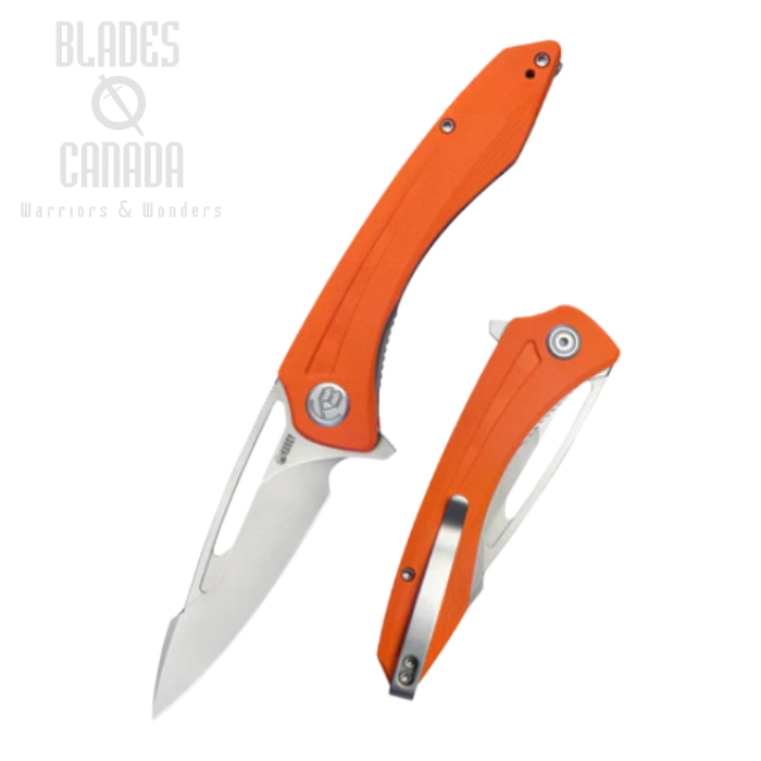 (image for) Kubey Merced Flipper Folding Knife, AUS10, G10 Orange, KU345B