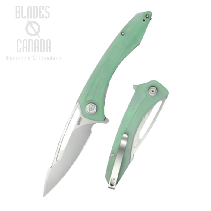 (image for) Kubey Merced Flipper Folding Knife, AUS10, G10 Jade, KU345D