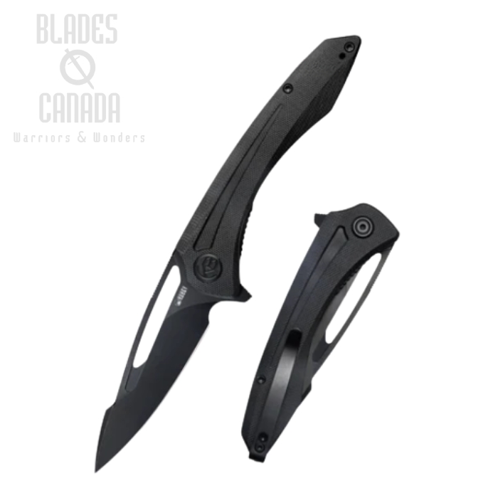 (image for) Kubey Merced Flipper Folding Knife, AUS10 Black, G10 Black, KU345F